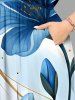 Hibiscus Flower Print Hawaii Split Pocket A Line Midi Dress -  
