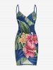 Tropical Leaf Hibiscus Flower Print Matching Hawaii Beach Outfit For Couples -  