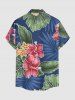 Tropical Leaf Hibiscus Flower Print Matching Hawaii Beach Outfit For Couples -  