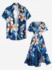 Flowers Tropical Leaf Print  Matching Hawaii Beach Outfit For Couples -  