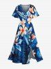 Flowers Tropical Leaf Print  Matching Hawaii Beach Outfit For Couples -  