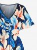 Flowers Tropical Leaf Print  Matching Hawaii Beach Outfit For Couples -  