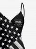 Patriotic American Flag Print Convertible Beach Cover Up -  