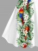 Parrot Flower Tropical Leaf Print Hawaii Tank Dress -  