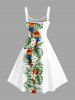 Parrot Flower Tropical Leaf Print Hawaii Tank Dress -  