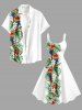 Parrot Flower Tropical Leaf Print Hawaii Tank Dress -  