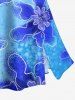 Ombre Flower Print Hawaii Split A Line Skirt -  