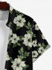 Flower Leaf Print Matching Hawaii Beach Outfit For Couples - Noir 