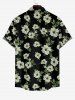 Flower Leaf Print Matching Hawaii Beach Outfit For Couples - Noir 