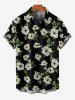 Flower Leaf Print Matching Hawaii Beach Outfit For Couples - Noir 