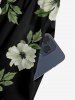Flower Leaf Print Matching Hawaii Beach Outfit For Couples - Noir 