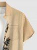 Plus Size Skull Flowers Leaf Print Buttons Pocket Hawaii Shirt For Men - Bronze XL