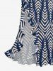 Ethnic Pattern Print Hawaii Ruffles Split Surplice Dress -  