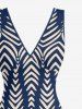Ethnic Pattern Print Hawaii Ruffles Split Surplice Dress -  