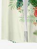 Plus Size Hibiscus Flower Tropical Leaf Colorblock Print Buttons Pocket Hawaii Shirt For Men -  