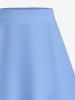 Plus Size Solid Color Split Hawaii Skirt - Bleu Poudre 4X
