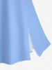 Plus Size Solid Color Split Hawaii Skirt - Bleu Poudre 6X