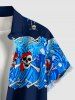 Coconut Tree Skulls Sea Waves Print Matching Hawaii Beach Outfit For Couples -  