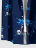 Coconut Tree Skulls Sea Waves Print Matching Hawaii Beach Outfit For Couples -  