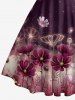 Flower Glitter Galaxy Print Hawaii Halter Crisscross Strappy A Line Dress -  