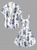 Dinosaur Pirate Ship Rudder Map Cruise Print Hawaii Tank Dress - Bleu 3X