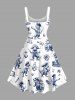 Dinosaur Pirate Ship Rudder Map Cruise Print Hawaii Tank Dress - Bleu 3X