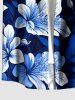 Flowers Leaf Print Buttons Pocket Hawaii Shirt For Men -  