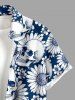Skulls Sunflower Print Buttons Pocket Hawaii Shirt For Men -  