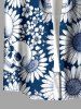 Skulls Sunflower Print Buttons Pocket Hawaii Shirt For Men -  