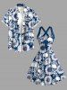 Skulls Sunflower Print Crisscross Straps Bowknot Hawaii Tank Dress - Bleu M