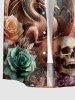Skull Flower Tree Bird Planet Print Plus Size Matching Outfit For Couples -  