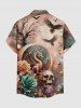 Skull Flower Tree Bird Planet Print Plus Size Matching Outfit For Couples -  