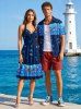 Coconut Tree Skulls Sea Waves Print Matching Hawaii Beach Outfit For Couples -  