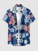 Patriotic American Flag Hibiscus Flower Print Matching Outfit For Couples -  
