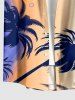Coconut Tree Ombre Print Hawaii Button Pocket Shirt For Men -  