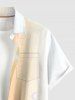 Coconut Tree Ombre Print Hawaii Button Pocket Shirt For Men -  