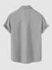 Plus Size Skull Pirate Costume Print Hawaii Button Pocket Shirt For Men - Gris Clair M