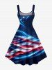 Patriotic American Flag Print Tank Dress -  