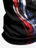 Patriotic American Flag Eagle Print Zipper Polo Shirt For Men -  
