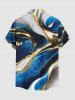 Ocean Currents Print Buttons Pocket Hawaii Shirt For Men -  