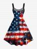 Patriotic American Flag Paint Splatter Print Tank Dress -  