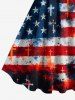Patriotic American Flag Paint Splatter Print Tank Dress -  
