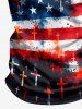 Patriotic American Flag Paint Splatter Print Zipper Polo Shirt For Men -  