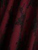 Lace Jacquard Embroidery Mock Button Lace-up A Line Dress -  