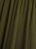 Ruched Ruffles Buckle Grommets Asymmetric Midi Dress -  