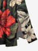 Tropical Leaf Hibiscus Flower Print Hawaii Split Pocket A Line Midi Dress -  
