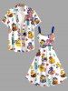 Cute Duck Patriotic American Flag Print A Line Dress -  