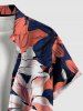 Chemise hawaïenne à imprimé floral et feuilles tropicales, avec boutons et poche, pour homme - CORAL ROSE S