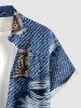 Leopard Fraying Style 3D Print Buttons Pocket Hawaii Shirt For Men -  