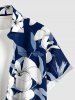 Flowers Leaf Print Buttons Pocket Hawaii Shirt For Men -  